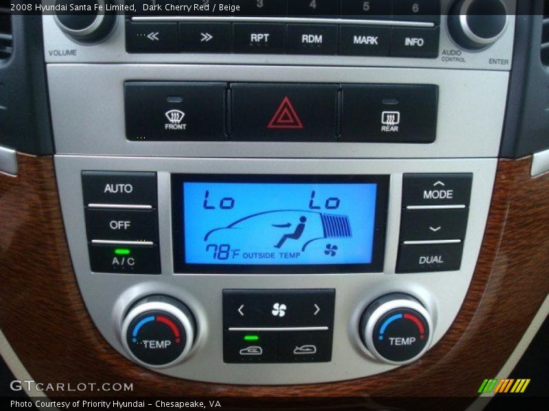 Dark Cherry Red / Beige 2008 Hyundai Santa Fe Limited