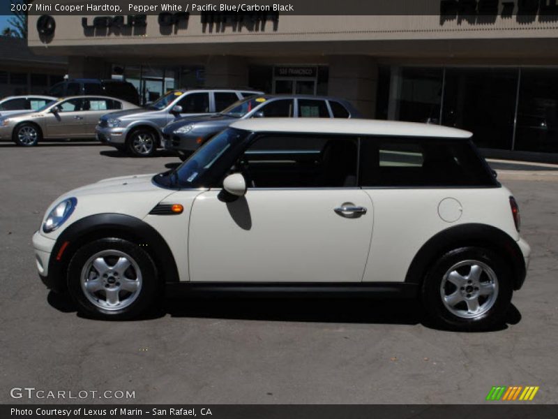 Pepper White / Pacific Blue/Carbon Black 2007 Mini Cooper Hardtop