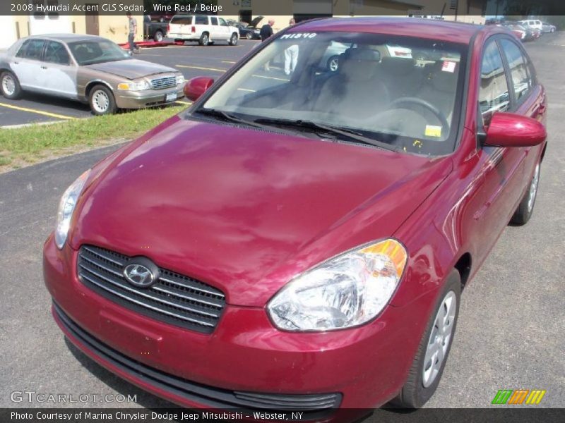 Wine Red / Beige 2008 Hyundai Accent GLS Sedan