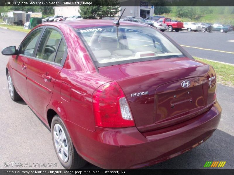 Wine Red / Beige 2008 Hyundai Accent GLS Sedan