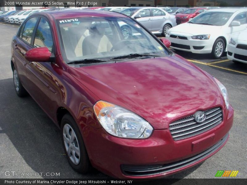 Wine Red / Beige 2008 Hyundai Accent GLS Sedan