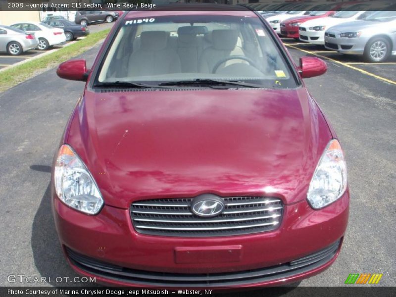 Wine Red / Beige 2008 Hyundai Accent GLS Sedan