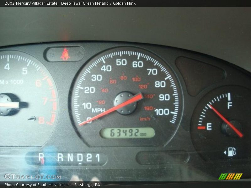 Deep Jewel Green Metallic / Golden Mink 2002 Mercury Villager Estate