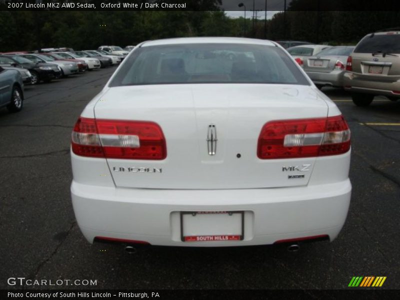 Oxford White / Dark Charcoal 2007 Lincoln MKZ AWD Sedan