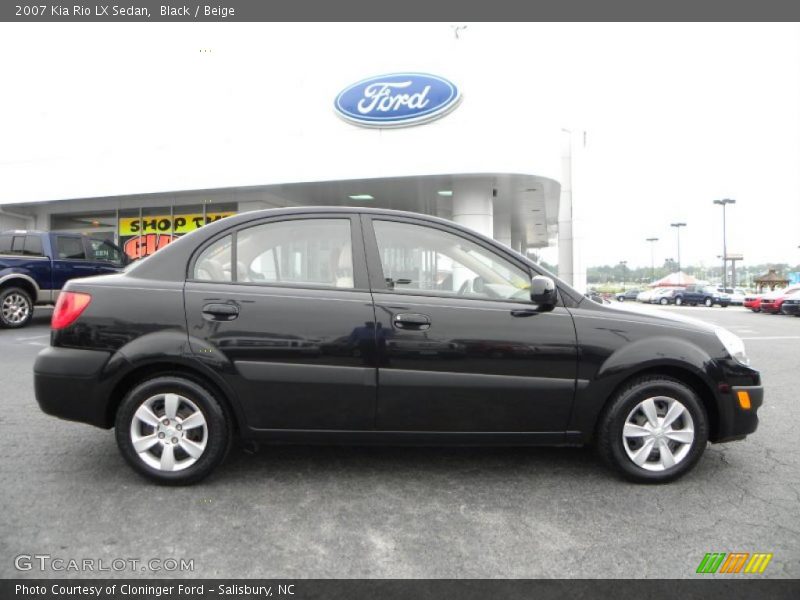 Black / Beige 2007 Kia Rio LX Sedan