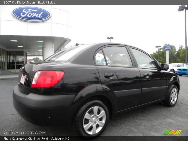 Black / Beige 2007 Kia Rio LX Sedan