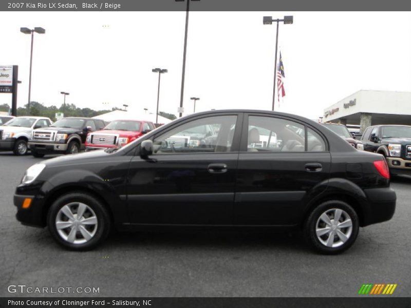 Black / Beige 2007 Kia Rio LX Sedan