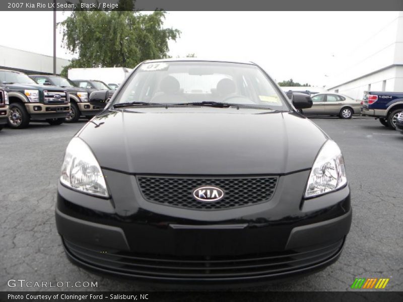 Black / Beige 2007 Kia Rio LX Sedan