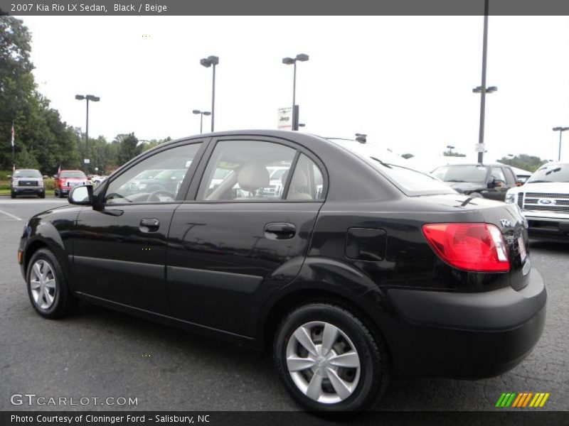 Black / Beige 2007 Kia Rio LX Sedan