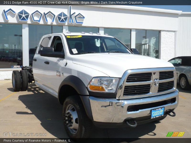 Bright White / Dark Slate/Medium Graystone 2011 Dodge Ram 4500 HD ST Crew Cab 4x4 Chassis