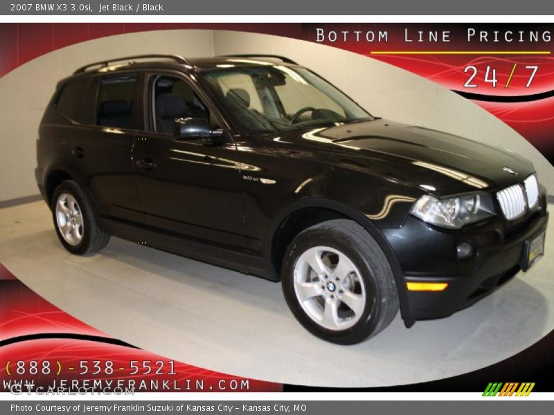 Jet Black / Black 2007 BMW X3 3.0si