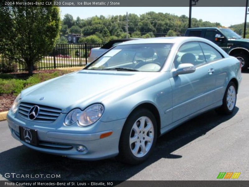 Ice Blue Metallic / Stone 2004 Mercedes-Benz CLK 320 Coupe