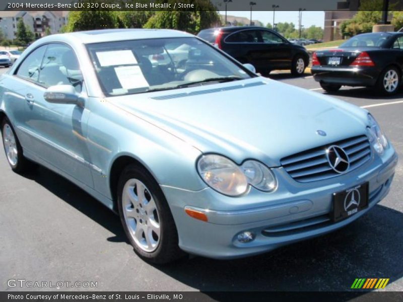 Ice Blue Metallic / Stone 2004 Mercedes-Benz CLK 320 Coupe