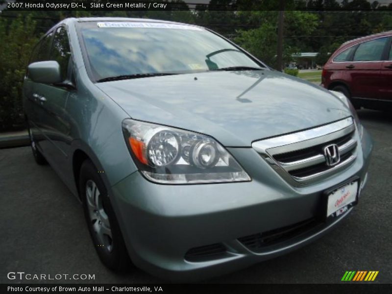 Slate Green Metallic / Gray 2007 Honda Odyssey EX-L