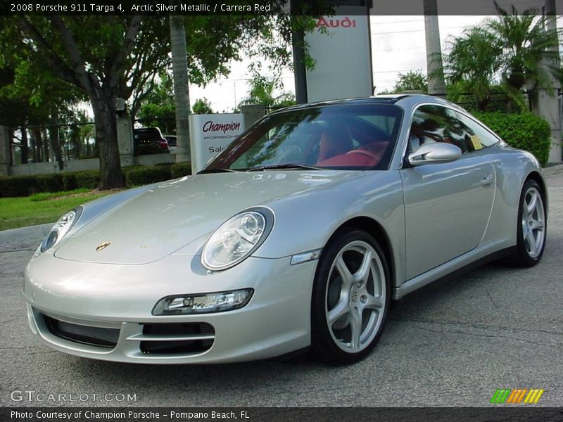 Arctic Silver Metallic / Carrera Red 2008 Porsche 911 Targa 4