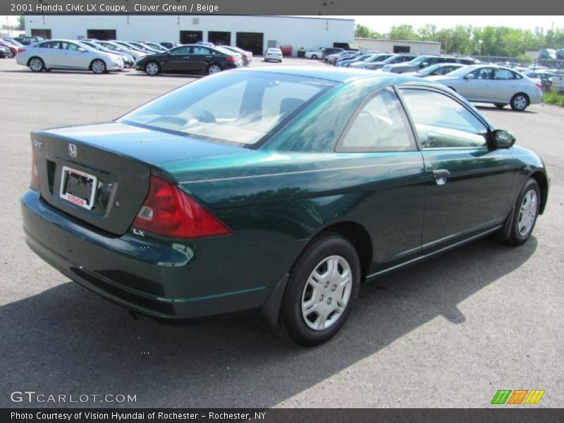 Clover Green / Beige 2001 Honda Civic LX Coupe