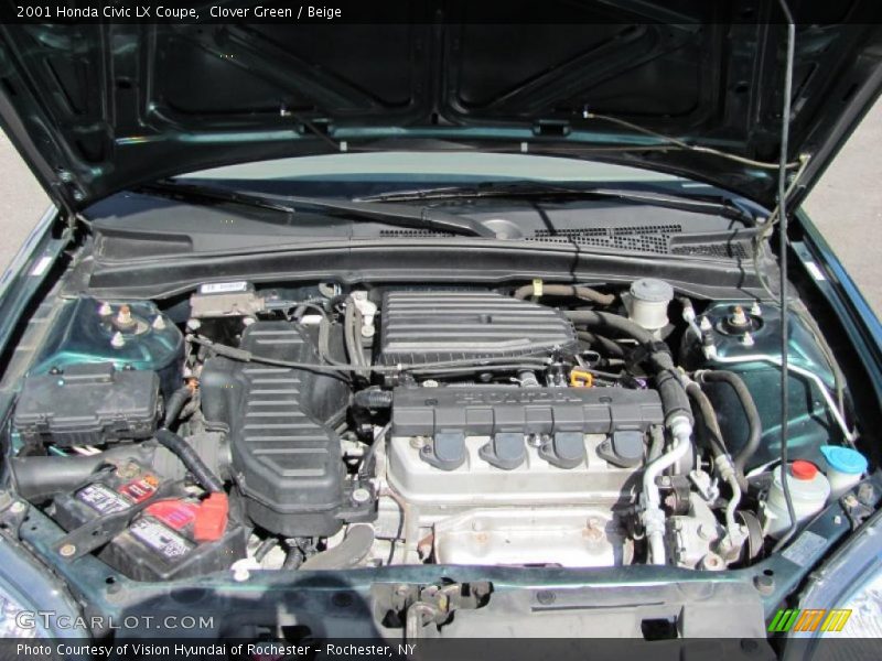 Clover Green / Beige 2001 Honda Civic LX Coupe
