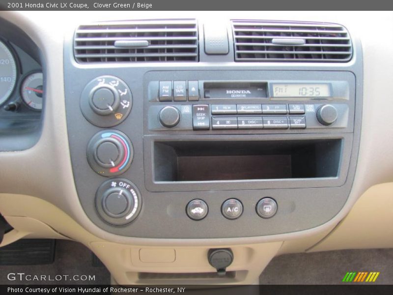 Clover Green / Beige 2001 Honda Civic LX Coupe