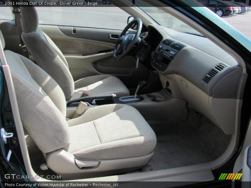 Clover Green / Beige 2001 Honda Civic LX Coupe
