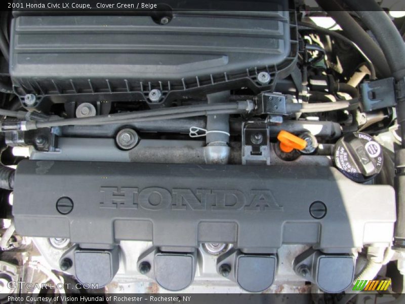 Clover Green / Beige 2001 Honda Civic LX Coupe