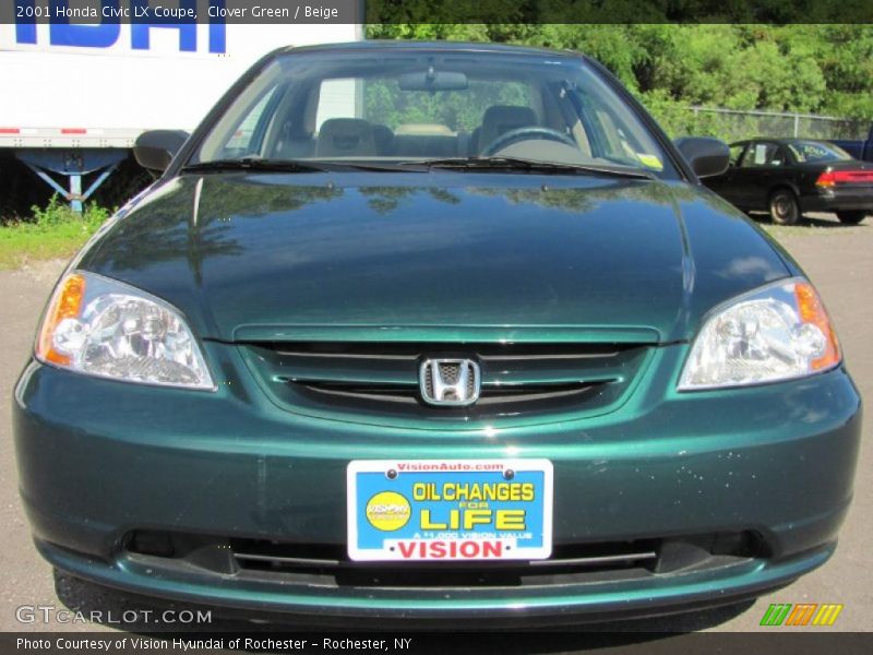 Clover Green / Beige 2001 Honda Civic LX Coupe
