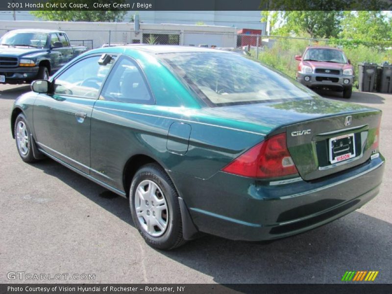 Clover Green / Beige 2001 Honda Civic LX Coupe