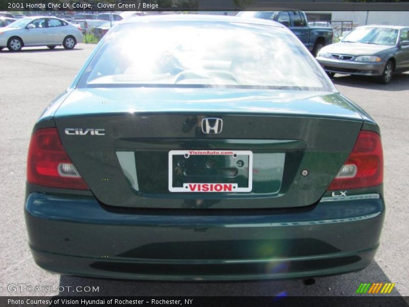 Clover Green / Beige 2001 Honda Civic LX Coupe