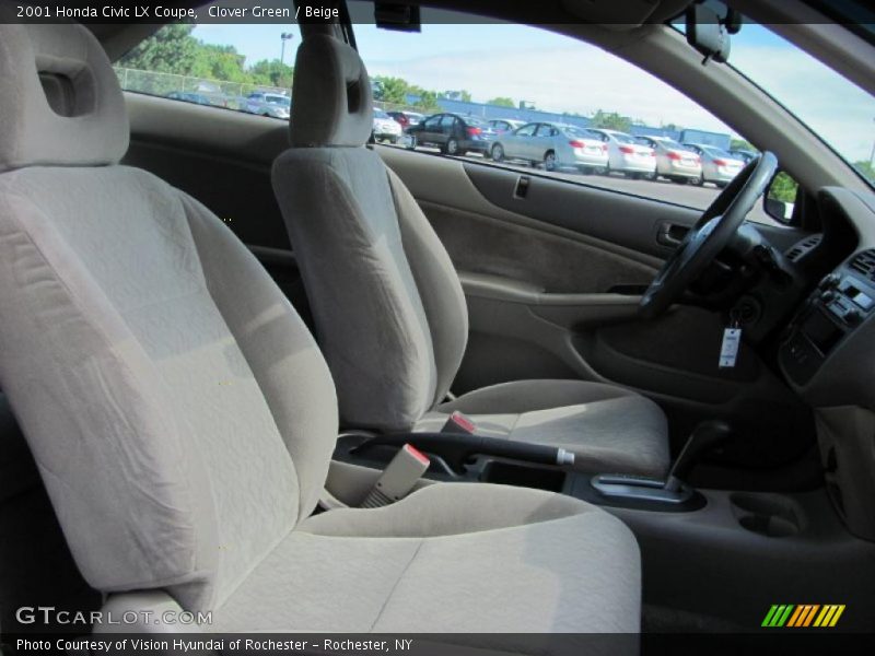 Clover Green / Beige 2001 Honda Civic LX Coupe