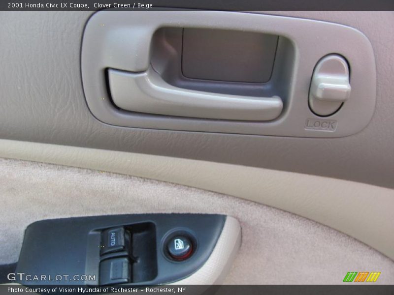 Clover Green / Beige 2001 Honda Civic LX Coupe
