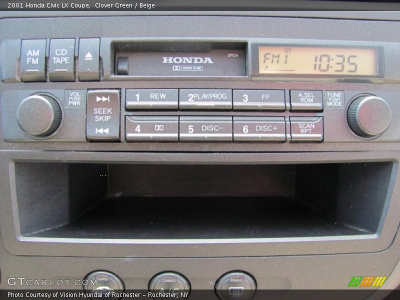 Clover Green / Beige 2001 Honda Civic LX Coupe