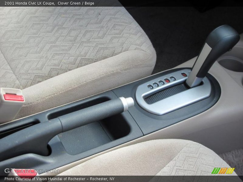 Clover Green / Beige 2001 Honda Civic LX Coupe