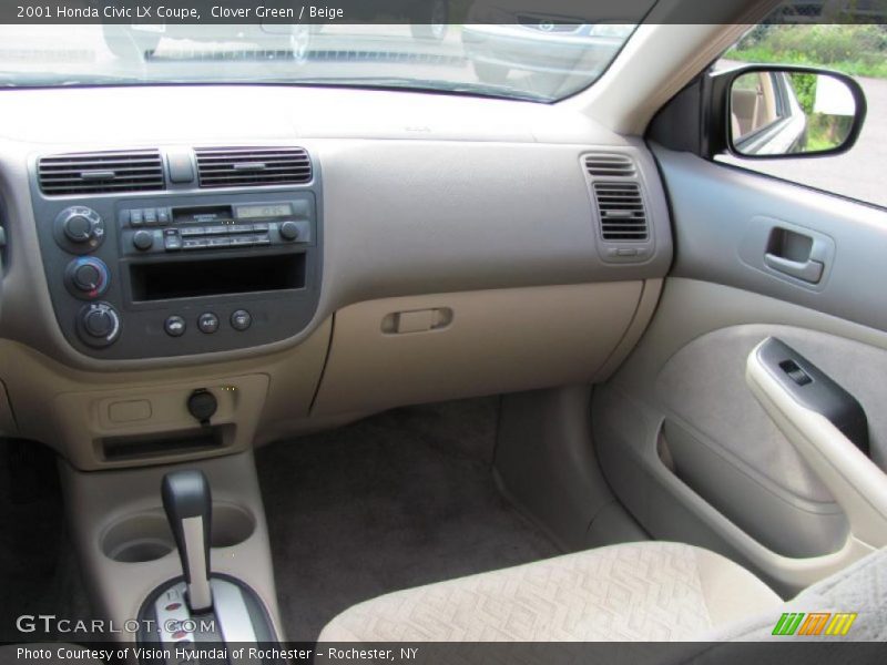 Clover Green / Beige 2001 Honda Civic LX Coupe