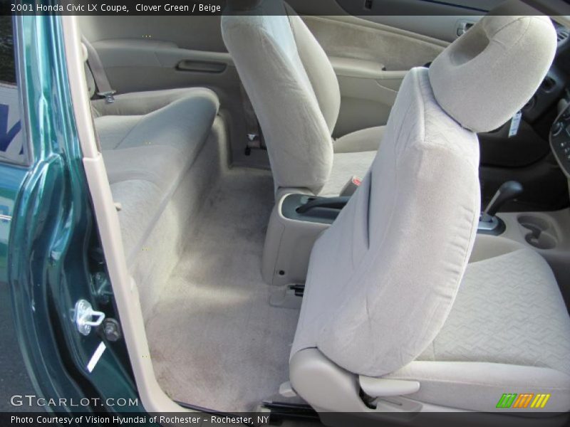 Clover Green / Beige 2001 Honda Civic LX Coupe