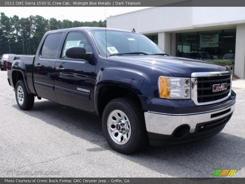 Midnight Blue Metallic / Dark Titanium 2011 GMC Sierra 1500 SL Crew Cab