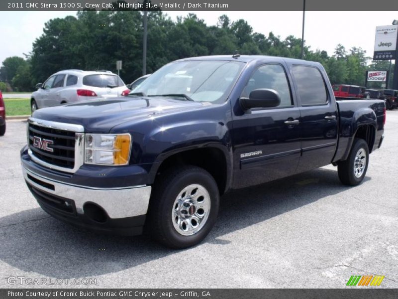 Midnight Blue Metallic / Dark Titanium 2011 GMC Sierra 1500 SL Crew Cab