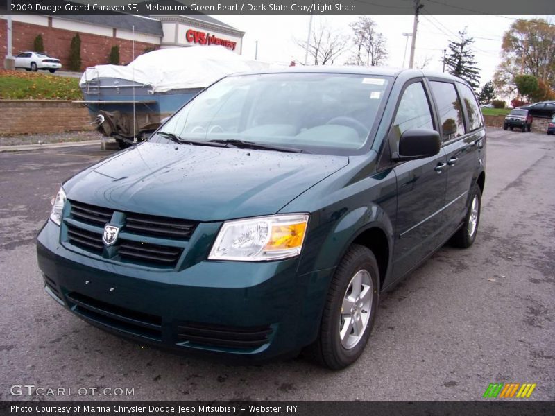 Melbourne Green Pearl / Dark Slate Gray/Light Shale 2009 Dodge Grand Caravan SE