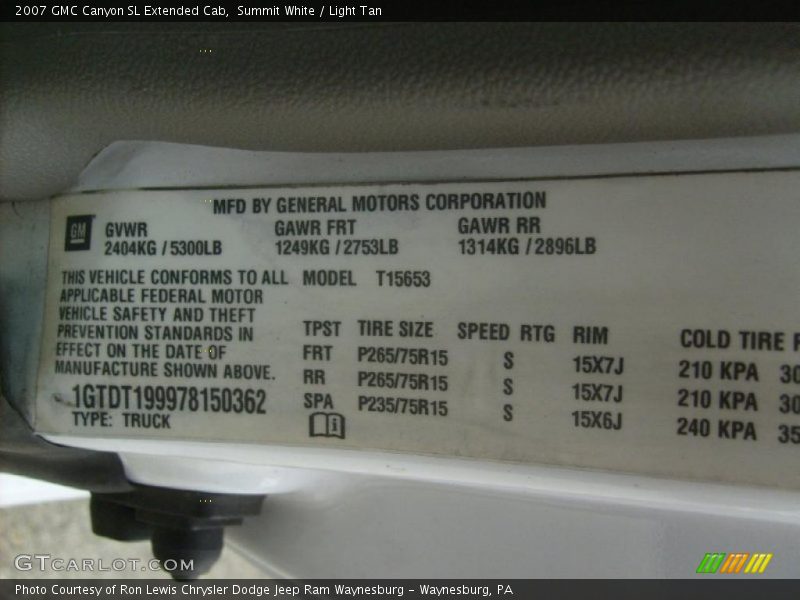 Summit White / Light Tan 2007 GMC Canyon SL Extended Cab