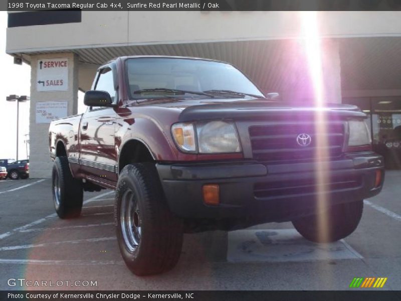 Sunfire Red Pearl Metallic / Oak 1998 Toyota Tacoma Regular Cab 4x4