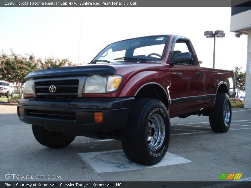 Sunfire Red Pearl Metallic / Oak 1998 Toyota Tacoma Regular Cab 4x4