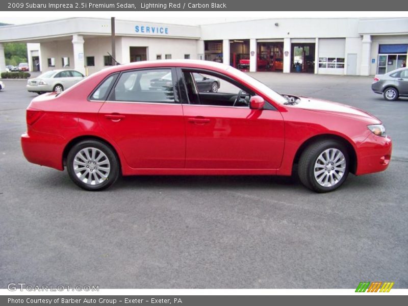 Lightning Red / Carbon Black 2009 Subaru Impreza 2.5i Premium Sedan