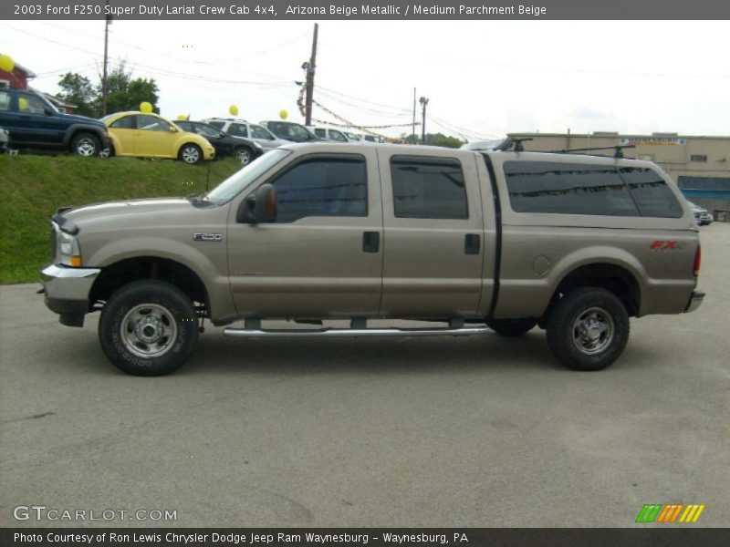 Arizona Beige Metallic / Medium Parchment Beige 2003 Ford F250 Super Duty Lariat Crew Cab 4x4
