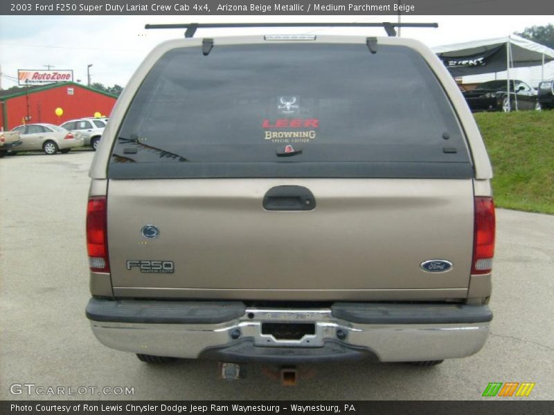 Arizona Beige Metallic / Medium Parchment Beige 2003 Ford F250 Super Duty Lariat Crew Cab 4x4