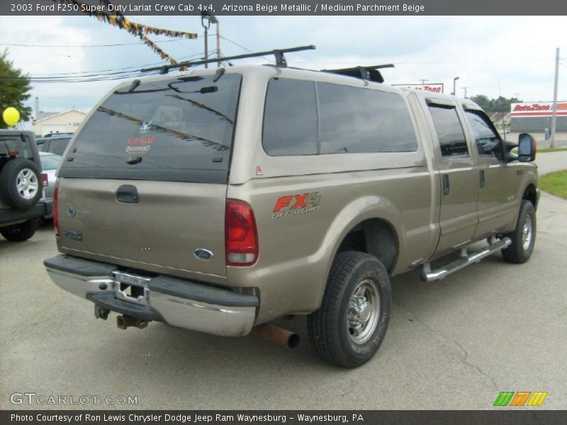 Arizona Beige Metallic / Medium Parchment Beige 2003 Ford F250 Super Duty Lariat Crew Cab 4x4