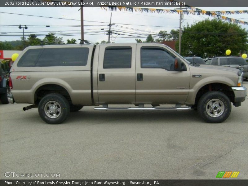 Arizona Beige Metallic / Medium Parchment Beige 2003 Ford F250 Super Duty Lariat Crew Cab 4x4