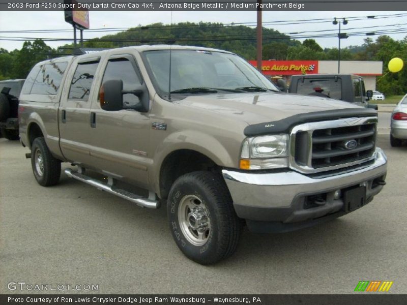 Arizona Beige Metallic / Medium Parchment Beige 2003 Ford F250 Super Duty Lariat Crew Cab 4x4
