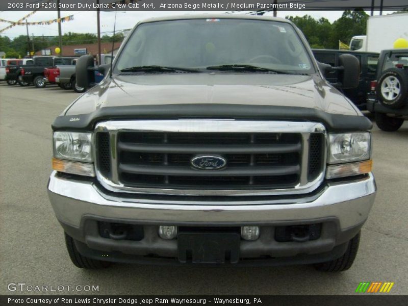 Arizona Beige Metallic / Medium Parchment Beige 2003 Ford F250 Super Duty Lariat Crew Cab 4x4