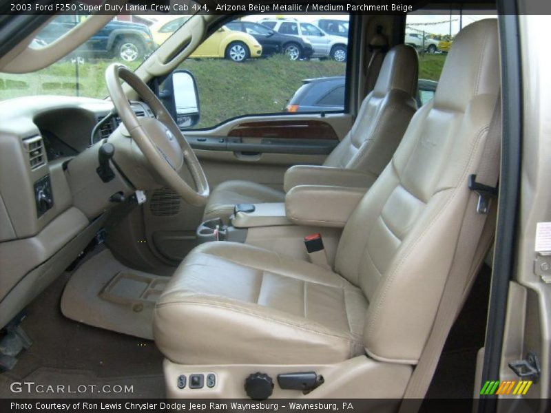 Arizona Beige Metallic / Medium Parchment Beige 2003 Ford F250 Super Duty Lariat Crew Cab 4x4