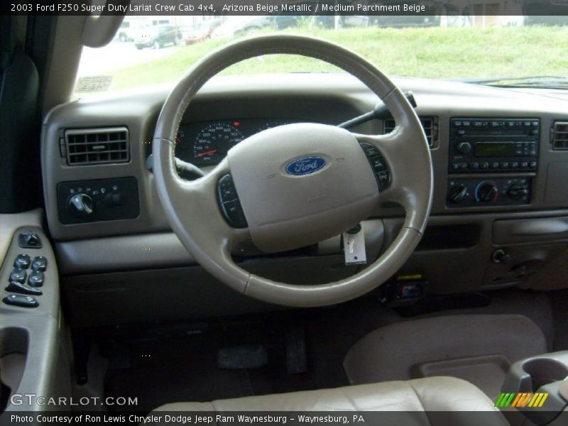Arizona Beige Metallic / Medium Parchment Beige 2003 Ford F250 Super Duty Lariat Crew Cab 4x4