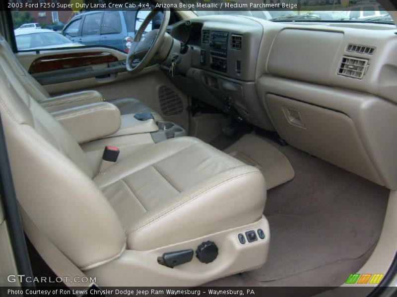 Arizona Beige Metallic / Medium Parchment Beige 2003 Ford F250 Super Duty Lariat Crew Cab 4x4