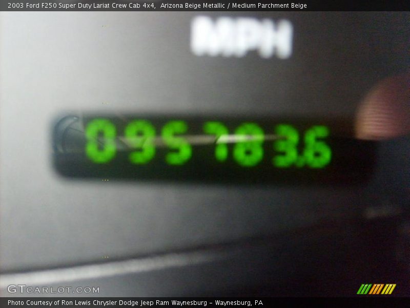 Arizona Beige Metallic / Medium Parchment Beige 2003 Ford F250 Super Duty Lariat Crew Cab 4x4